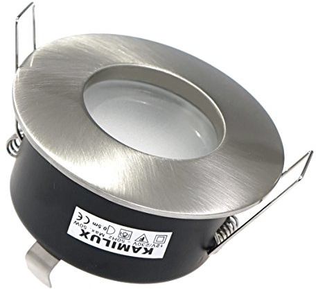 1 x Power LED Bad Einbauleuchte Aqua IP65 230V GU10 edelstahl-gebürstet + Power LED 5 Watt in warmweiss