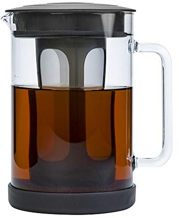 Primula Pace – Cafetière glacée à froid avec pichet en verre durable et couvercle hermétique, passe au lave-vaisselle, taille parfaite pour 6 tasses, 1,6 l, noir