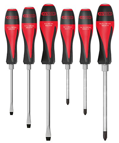 KS TOOLS 922.6110 Boîte de 6 Tournevis ULTIMATEmax, 5,5 à 8 Mm - PH1 à PH3