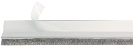 Amig - Burlete para Puertas de Entrada o de Paso - Burlete Adhesivo de sobreponer - Cepillo de Pelo - Lámina de plástico Entre la escobilla - 82 cm - Transparente - PVC