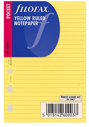 Filofax 213010 Pocket Notizpapier, liniert, gelb