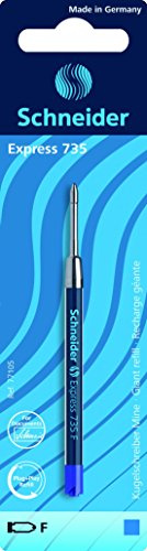 Schneider 77105 Express 735 Kugelschreibermine (dokumentenecht, Strichstärke F, Blau) 1er Blister ,