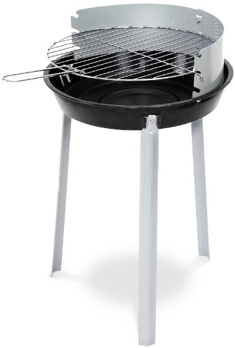 Relaxdays Rundgrill Holzkohlegrill BBQ Barbecue 3-beinig Grillrost verchromt und höhenverstellbar ca. 34 cm Durchmesser