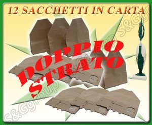 Sconosciuto 12 Sacchi Sacchetti Adatti AD ASPIRAPOLVERE Folletto VORWERK VK130 VK131