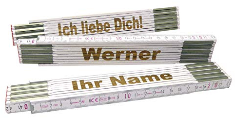 Zollstock mit Wunsch-Lasergravur