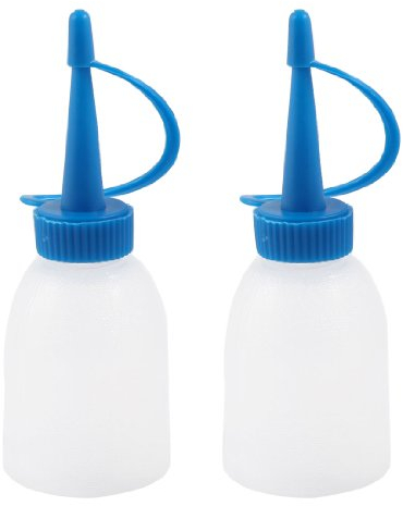 sourcing map 2pcs Clear White Blue 50ml Plastic Printer Ink Squeeze Bottle Holder