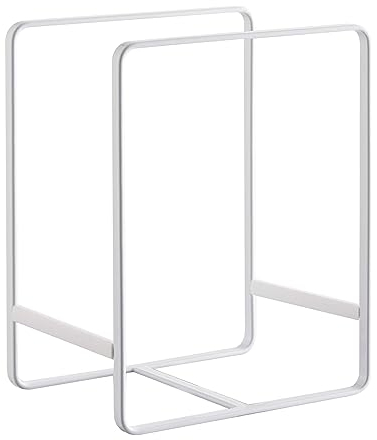 Yamazaki 2268 Tower Dish Organiser, White, Steel/Silicone, 11.5 x 16 x 20 cm