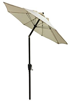 Dehner - Sombrilla Vido, diámetro 150 cm, Aluminio y poliéster, Color Beige