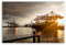 ge Bildet Bild auf Leinwand | Hamburger Hafen in 120x80 cm als Wandbild XXL | Wand-deko Dekoration Wohnung modern Bilder | 1247