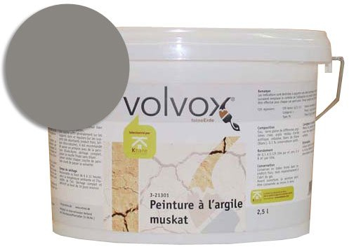 ecotec Naturfarben GmbH Volvox Espressivo Lehmfarbe - atmungsaktive Wandfarbe matt - hohe Deckkraft - streichfertige Naturfarbe muskat 5 L