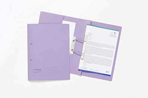 Exacompta - Ref 347-VLTZ - Guildhall - Pocket Spiral File, 285gsm Premium Heavyweight Sprint Manilla, 355 x 250mm, Right Hand Pocket, Blue Angel Certified - Mauve, Pack of 25