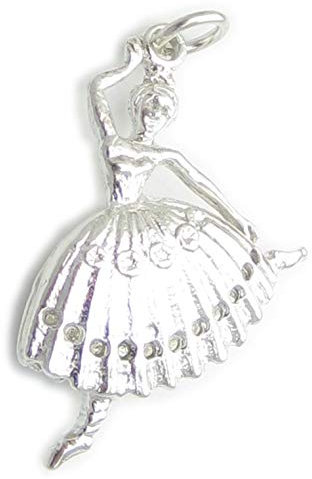 Ballet Dancer Large Sterling Silber Charm .925 x 1 Ballerina Charms