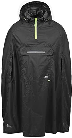 Trespass Qikpac Poncho, Black, S, Compact Packaway Waterproof Poncho Adult Unisex, Small, Black