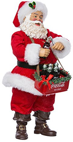 Kurt Adler Santa Opening Coke, 25,4 cm - Offiziell lizenzierte Coca-Cola-Dekoration - Wunderschön detailliert - Rot-Weiß