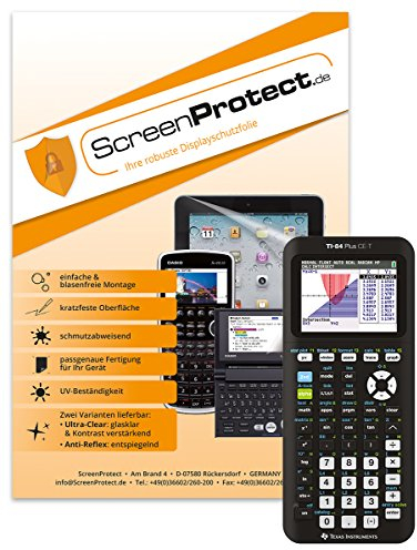 ScreenProtect Displayschutzfolie UltraClear für TI-84 Plus CE T/PY mit Rakel und Microfasertuch, SP TI 84+CE T UC