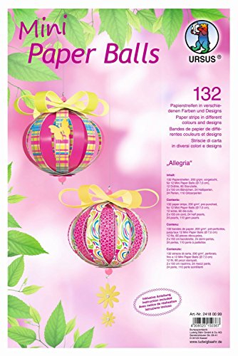 Ursus 24180099 - Mini Paper Balls Allegria, 132 Papierstreifen inklusive Zubehör