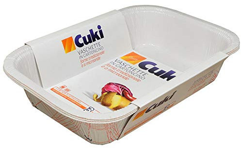 Cuki Traditionelle und mikrowellengeeignete Pappschale, 2/3 Portionen – rechteckig [Rc63] – 60 g