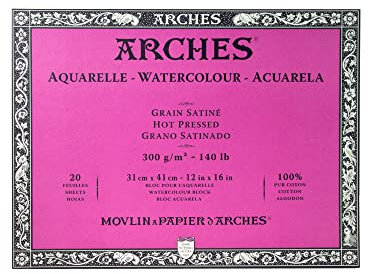 Arches Bloc aquarelle grain satin 31 x 41 cm 300 g 20 pages Naturel Blanc