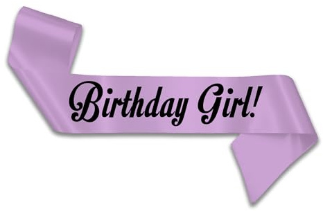 My Pretty Little Gifts Birthday Girl Sash - 160cm: Lilac