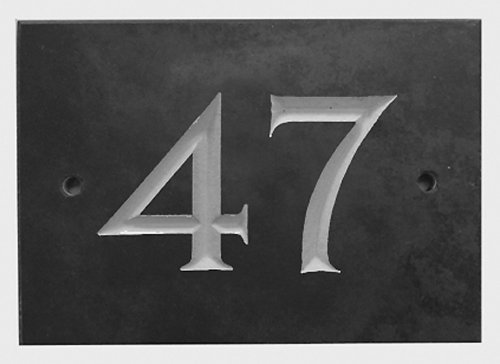 The House Nameplate Company Slate House Number, Charcoal Grey,Number 47