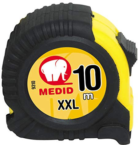 Medid MD/9310 Flexómetro con funda de goma, 10 m x 25 mm