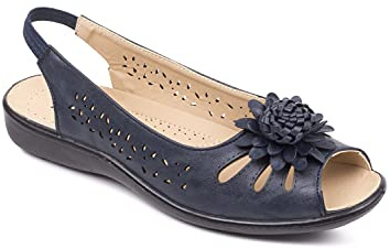 Chums Ladies Slip On Open Toe Sandal With Elastic Heel