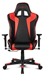 Drift DR300 Gaming DR300BR- Professional Gaming Stuhl, Kunstleder, 3D-Armlehnen, Kolbenklasse 4, neigbarer Sitz, höhenverstellbar, Liegeposition, Lenden- und Nackenkissen, Farbe schwarz/rot