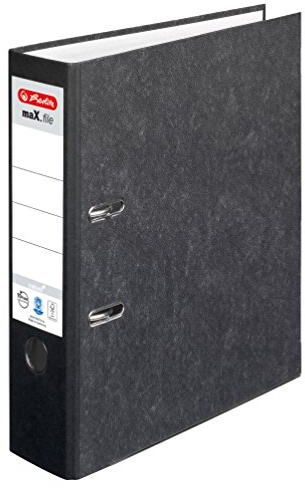 Herlitz Ordner maX.file nature, Pappe, Wolkenmarmorbezug, Kantenschutz, standfest, A4 8 cm