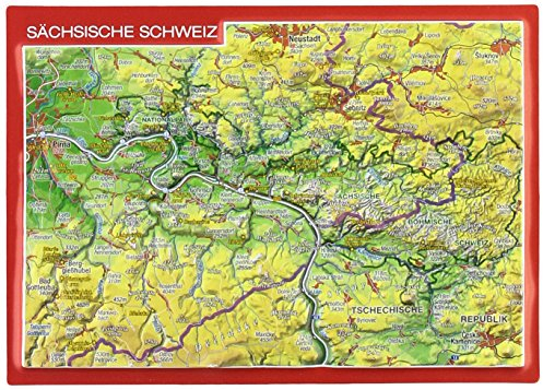 Reliefpostkarte Sächsische Schweiz: Tiefgezogene Reliefpostkarte