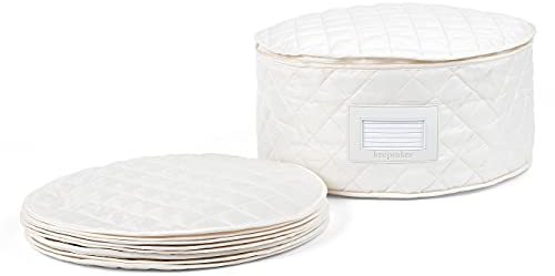 CoverMates Round Charger Plates Storage : 14 Diameter x 7H Quilted Polyester