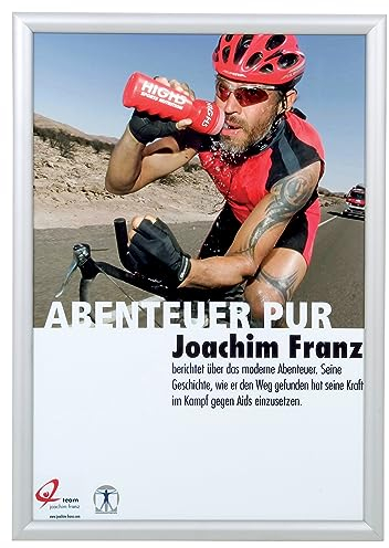 FRANKEN Wechselrahmen, Outdoor A2 Plakatrahmen, Aluminium-Klapprahmen 25 mm breit, Info-Rahmen für den Außenbereich von öffentlichen Einrichtungen, Schulen, Restaurants oder Hotels, BS1703