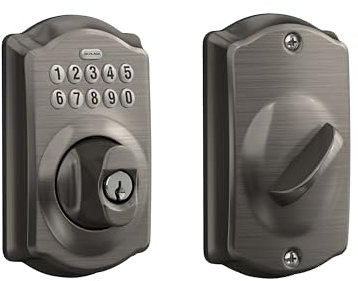 Schlage BE365 CAM 620 Camelot Keypad Deadbolt, Antique Pewter
