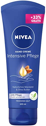 NIVEA Intensive Pflege Hand Creme, reichhaltige Hautcreme mit Mandel-Öl für intensive Feuchtigkeit, Hautpflege mit dem einzigartigen NIVEA Duft (100 ml)