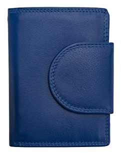 Josephine Osthoff Geldbörse Damen Wiener Schachtel, Platz für 11 Karten, Minibrieftasche mit Münzfach, Portemonnaie Herren Geldbeutel aus echt Leder mit RFID-Schutz (934), Farbe:Royal