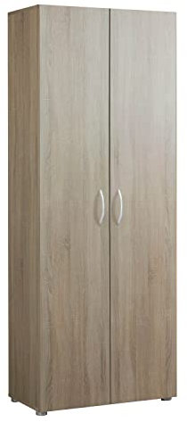 COMPOSAD Mueble armario de la línea FÁCIL con 2 puertas, mueble contenedor ahorra espacio, 70 x 181 x 37 cm, color roble sonoma, para entrada, trastero, fabricado en Italia