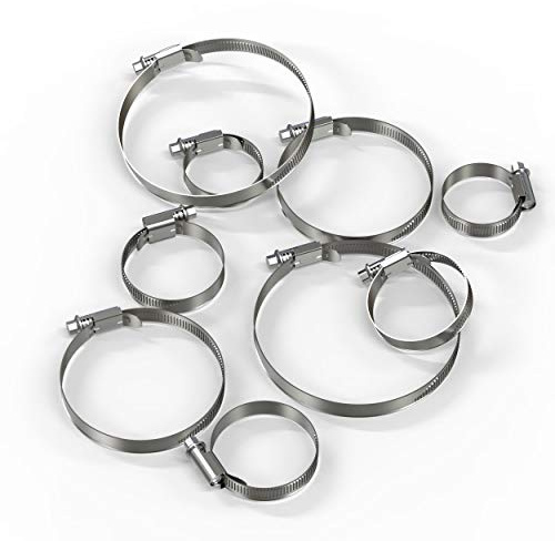AUPROTEC Collier de Serrage à vis en acier inoxydable V2A W2 DIN 3017 choix: 50-70 mm, 4 pièces