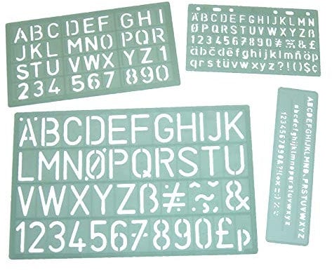 Buchstabenschablonen 5-30 mm Set 4