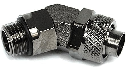 13/10mm (10x1,5mm) Anschraubtülle 45°; drehbar G1/4 - black nickel