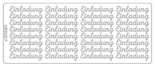 Ursus 59310002 - Kreativ Sticker, Einladung, silber, 5 Blatt, selbstklebend, Ideal zur Kartengestaltung und zum Dekorieren von Geschenken, Sticherbogen ca. 10 x 23 cm
