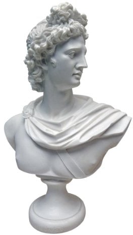Design Toscano Apollo Belvedere Büstenstatue, Marmorharz, weiß, 30 cm