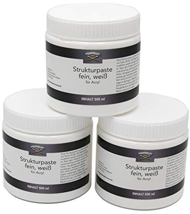 Paintersisters® Strukturpaste fein 1.500 ml/2.000 gr, Strukturmedium für Reliefs, Modelliermasse für Acrylmalerei, Spachtelmasse mischbar mit Sand