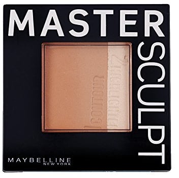 Maybelline New York Master Sculpt Kontur-Duo-Puder Medium Dark/ Puder in hellem und mittlerem Braun zum Konturieren und Highlighten des Gesichts, mit leichtem Tragegefühl, inkl. Spezialpinsel (1 x 9 g)