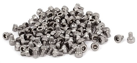 sourcing map M3 x 4 mm - 0.5 mm Pitch Schrauben Innensechskant-Cap Rändel-Schrauben, 100 Stück DE de