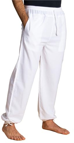 PANASIAM E-Pants lang, Baumwolle, weiß, L