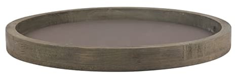 Stonebriar Large 11.8 Decorative Rustic Farmhouse Worn Natural Wood and Metal Tray