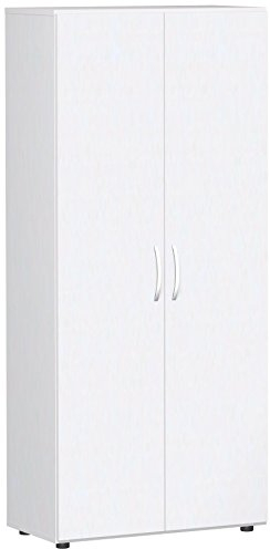 Gera Möbel Schranksystem Flex Flügeltürenschrank, Drehtürenschrank, Holzdekor, weiß/weiß, 80 x 42 x 180.8 cm
