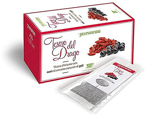 Regina di Fiori - Tesoro del Drago. Tisana con Acai ed Estratto di Goji. 15 Filtri da 3g