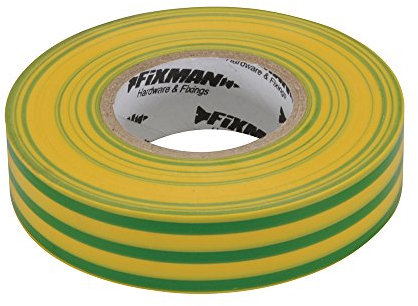 Fixman 192227 Ruban isolant - 19 mm x 33 m - Multicolore (Jaune/Vert)