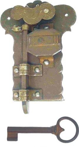 Antikhof Möbel-schloss Eisen/Antik gerostet,Höhe:9,5cm,Breite:10,5cm,Dornmaß:4,5cm,Best.Nr.:BKASR 45