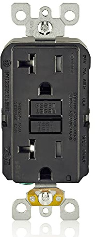 Leviton Dual-Function AFCI/GFCI Outlet, 20 Amp, Self Test, Tamper-Resistant with LED Indicator Light, Protection from Both Electrical Shock and Electrical Fires in One Device, AGTR2-E, Black